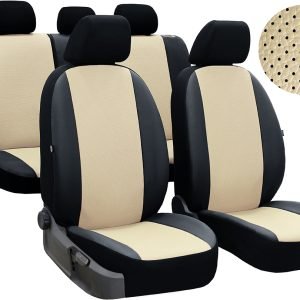 Pokter Autopoťahy Leather Look PERLINE perforovane - béžové