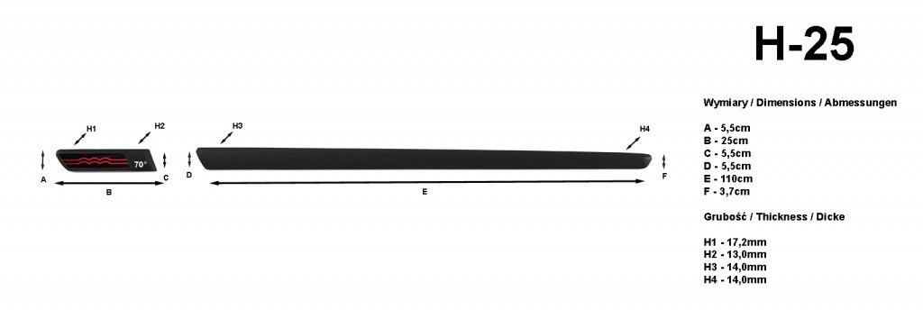 Riderauto Lišty dverí - Fiat 500 2007-