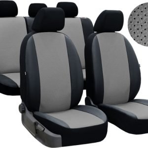 Pokter Autopoťahy Leather Look PERLINE perforovane- šedé