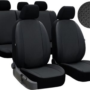 Pokter Autopoťahy Leather Look PERLINE perforovane - čierne